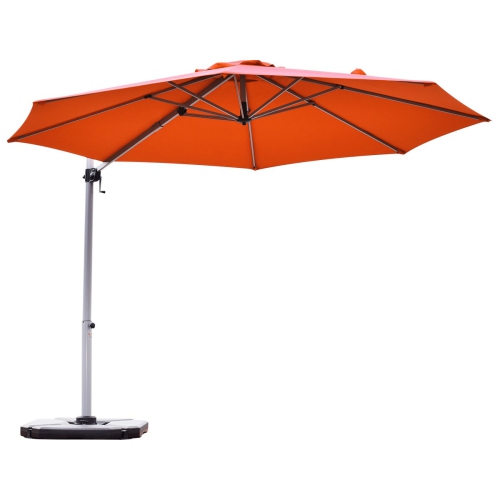 TOPBUY  11' Market Umbrella Outdoor Patio Square Offset W/base Burgundy/brick Red/beige/blue/tan