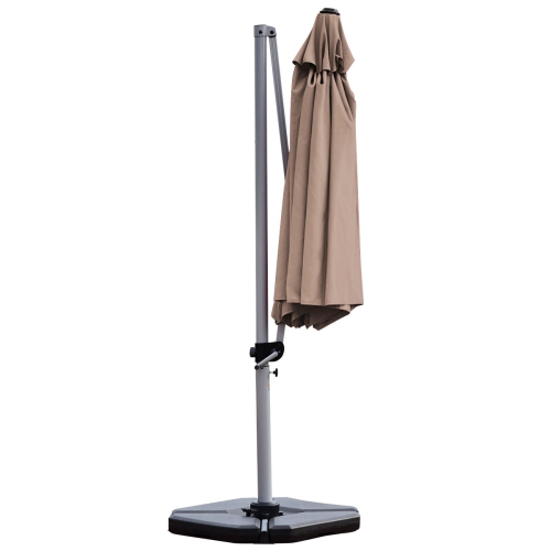 Topbuy 11' Outdoor Cantilever Umbrella Patio Offset w/Base Beige/ Red/ Blue/ Brick Red/ Tan