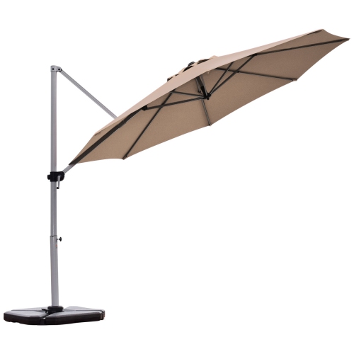 Topbuy 11' Outdoor Cantilever Umbrella Patio Offset w/Base Beige/ Red/ Blue/ Brick Red/ Tan