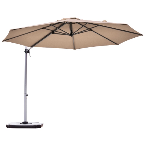 TOPBUY  11' Market Umbrella Outdoor Patio Square Offset W/base Burgundy/brick Red/beige/blue/tan