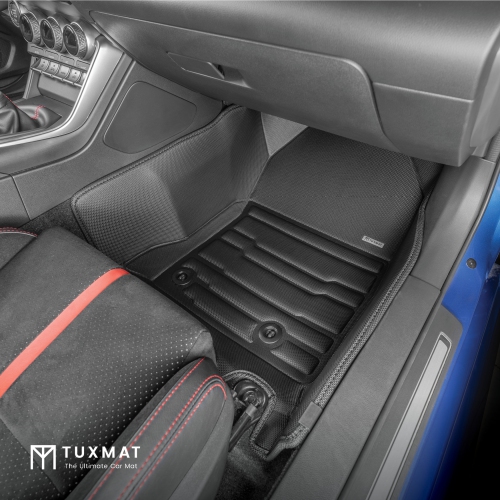 TuxMat - For Toyota GR86 2022-2026 Models - Custom Car Mats - Maximum Coverage, All Weather, Laser Measured - This Full Set Includes 1st and 2nd Rows