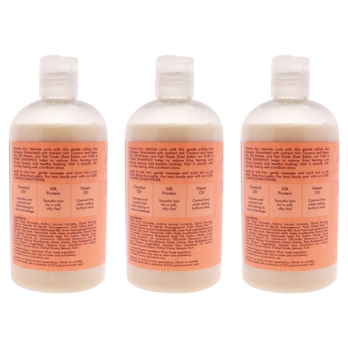 Shampooing Coconut and Hibiscus Curl Shine par Shea Moisture pour unisexe - 13 oz de Shampooing - Pack de 3