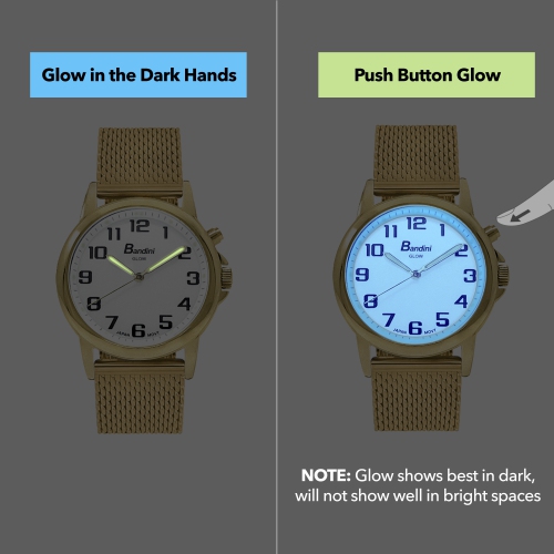 Montre analogique 28mm pour femmes, bracelet réglable de mailles en acier inoxydable ton or rose, cadran blanc lumineux faciles à lire, éclairage de