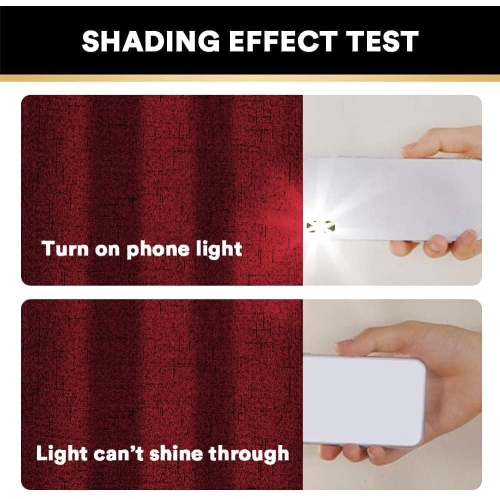 Rideau opaque en lin synthétique texturé Canadian, 52 larg. X 84 long., long. Rideau en lin isolé, passe-fils, motif toile de jute, rouge