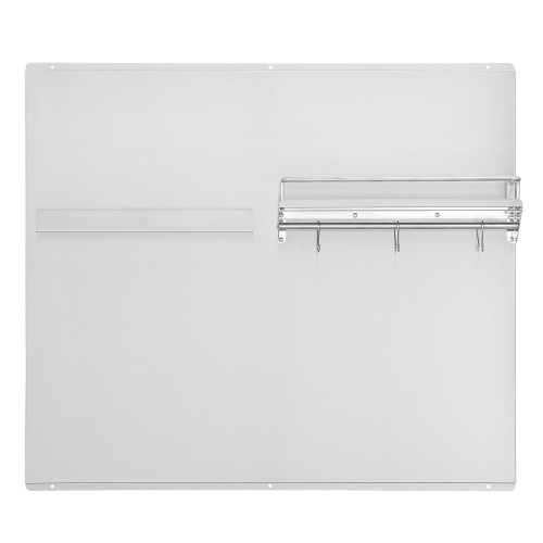 Ancona 36" Stainless Steel Backsplash with Magnetic Knife Strip, Hook Rail and Shelf