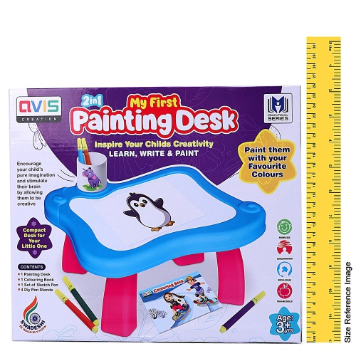 2 In 1 My First Painting Desk Drawing Project Table Kids Learning Painting Project Table for Boys Girls
