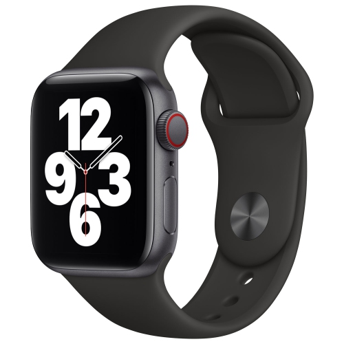 Image 1 of 3.. Refurbished - Apple Watch SE (GPS + Cellular) 40mm Space Grey Aluminum Case with Black Sport Band