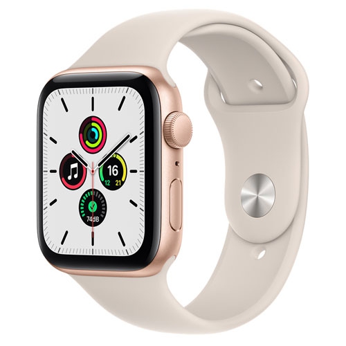 Remis à neuf - Apple Watch se (GPS) avec boîtier 44 mm aluminium doré et bracelet sport Starlight (2021)