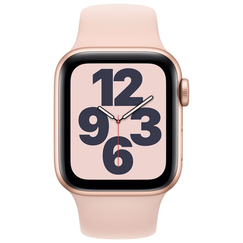 Apple Watch SE (GPS) 40mm Gold Aluminum Case with Pink Sand Sport Band by APPLE - Refurbished condition - Image 2