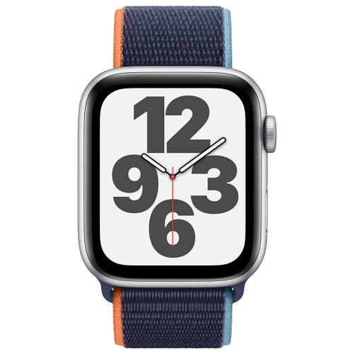 Apple Watch SE (GPS + Cellular) 44mm Silver Aluminum Case with Deep Navy Sport Loop by APPLE - Refurbished condition - Image 2