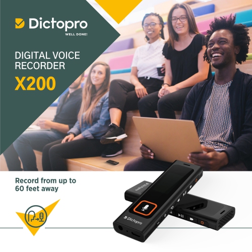 Digital Voice Activated Recorder w/Password Protection, HQ Recording from 60ft, Record Lectures, Sensitive Mic, Automatic Noise Reduction, 582H