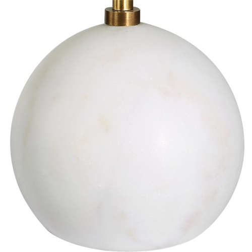 Uttermost Gimlet Contemporary Metal and Marble Drink Table in Honed White/Brass