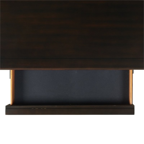 Bowery Hill Solid Wood 3-Drawer Nightstand with USB Ports in Black