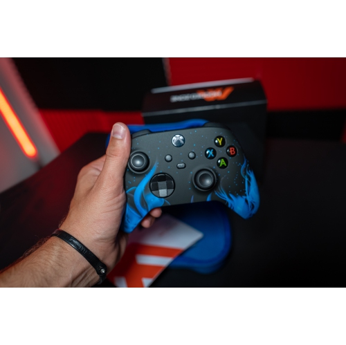 "Blue Fire" UN-MODDED Custom Controller compatible with Xbox One S/X Unique Design