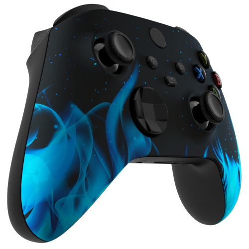 "Blue Fire" UN-MODDED Custom Controller compatible with Xbox One S/X Unique Design