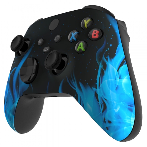 "Blue Fire" UN-MODDED Custom Controller compatible with Xbox One S/X Unique Design