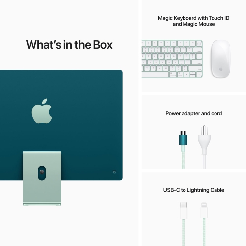 Apple iMac 24" (Spring 2021) - Green (Apple M1 Chip / 8-Core GPU / 256GB SSD / 8GB RAM) - English by APPLE - Refurbished condition - Image 10