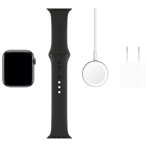 Apple Watch Series 5 (GPS + Cellular) 44mm Space Grey Aluminum Case with Black Sport Band by APPLE - Refurbished condition - Image 3