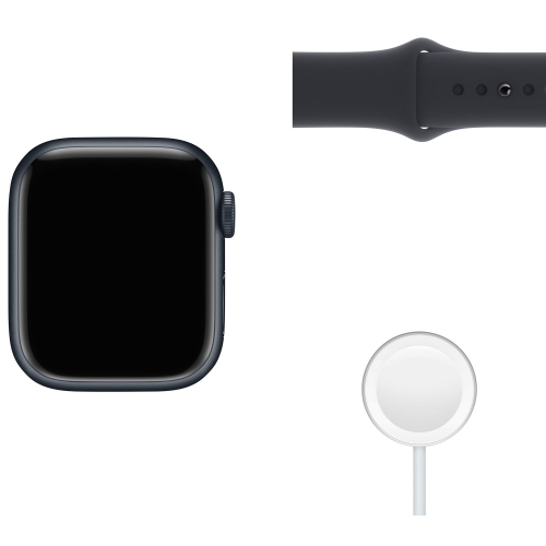 Apple Watch Series 7 (GPS) 41mm Midnight Aluminum Case with Midnight Sport Band by APPLE - Refurbished condition - Image 9