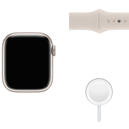 Apple Watch Series 7 (GPS) 41mm Starlight Aluminum Case with Starlight Sport Band by APPLE - Refurbished condition - Image 8