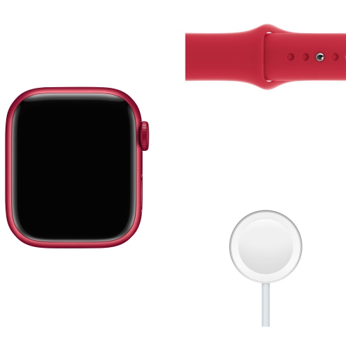 Apple Watch Series 7 (GPS) 41mm (PRODUCT)RED Aluminum Case with (PRODUCT)RED Sport Band by APPLE - Refurbished condition - Image 9
