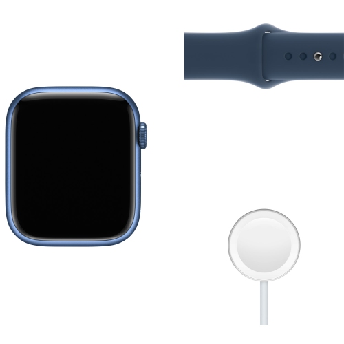 Apple Watch Series 7 (GPS) 45mm Blue Aluminum Case with Abyss Blue Sport Band by APPLE - Refurbished condition - Image 8