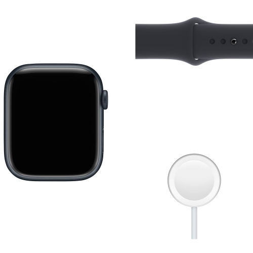 Apple Watch Series 7 (GPS) 45mm Midnight Aluminum Case with Midnight Sport Band by APPLE - Refurbished condition - Image 9