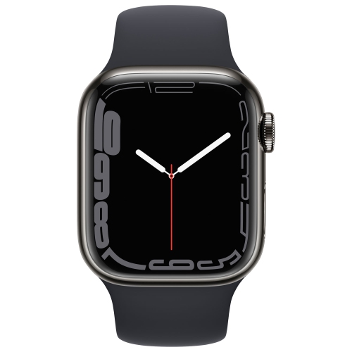 Apple Watch Series 7 (GPS + Cellular) 41mm Graphite Stainless Steel Case with Midnight Sport Band by APPLE - Refurbished condition - Image 2