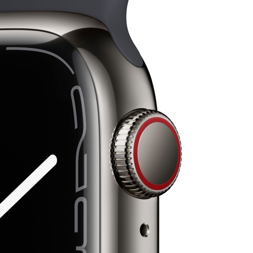 Apple Watch Series 7 (GPS + Cellular) 41mm Graphite Stainless Steel Case with Midnight Sport Band by APPLE - Refurbished condition - Image 3