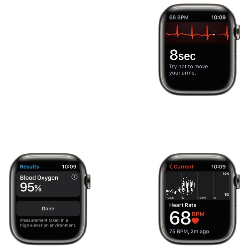 Apple Watch Series 7 (GPS + Cellular) 41mm Graphite Stainless Steel Case with Midnight Sport Band by APPLE - Refurbished condition - Image 6