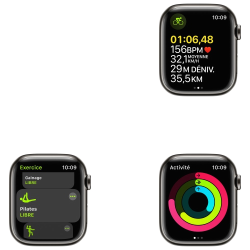 Apple Watch Series 7 (GPS + Cellular) 41mm Graphite Stainless Steel Case with Midnight Sport Band by APPLE - Refurbished condition - Image 9