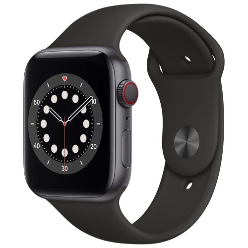 Remis à neuf 44&nbsp;mm boîtier aluminium gris cosmique et bracelet sport noir