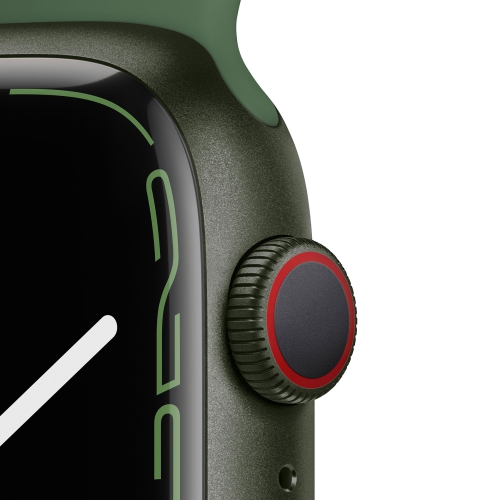 Apple Watch Series 7 (GPS + Cellular) 45mm Green Aluminum Case with Clover Sport Band by APPLE - Refurbished condition - Image 3