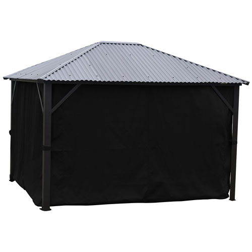 Corriveau Seasonal Curtain for 10’ x 14’ Gazebo - Black