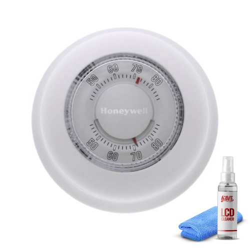 HONEYWELL  T87K1007 Heat Only Thermostat, 1 Pack -White + Lcd Cleaner