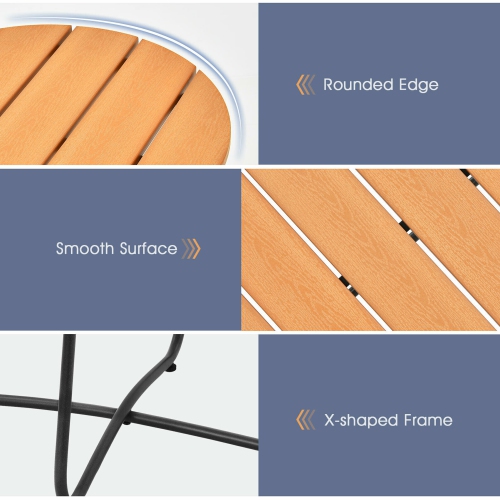 Gymax 3PC Patio Birsto Furniture Set Cushioned Sofa Armrest Coffee Table Blue