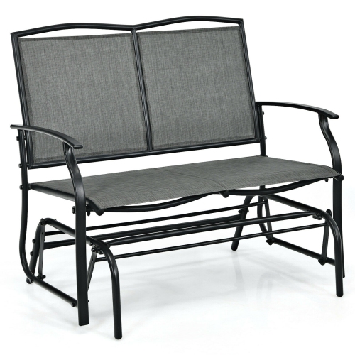 Iron Patio Rocking Chair for Outdoor Backyard and Lawn-Gray