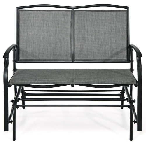 Iron Patio Rocking Chair for Outdoor Backyard and Lawn-Gray