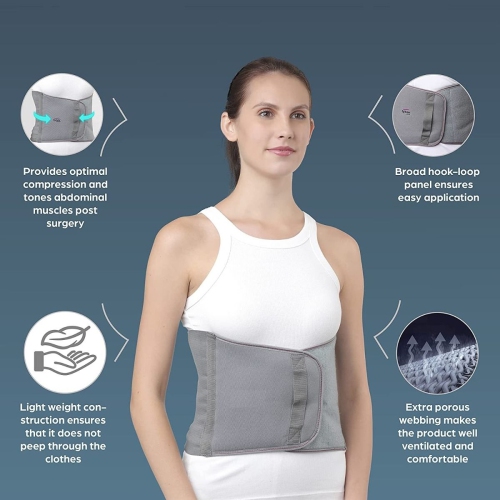 Abdominal Binder Post Surgery Tummy Tuck Belt For Women & Men, Postpartum Belly  Band Compression Stomach Wrap, Skin Friendly, Breathable[XXL(110-120)]