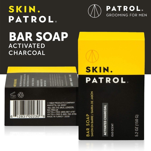 Skin Patrol Activated Charcoal Soap Bar - Sulfate-Free, Paraben-Free