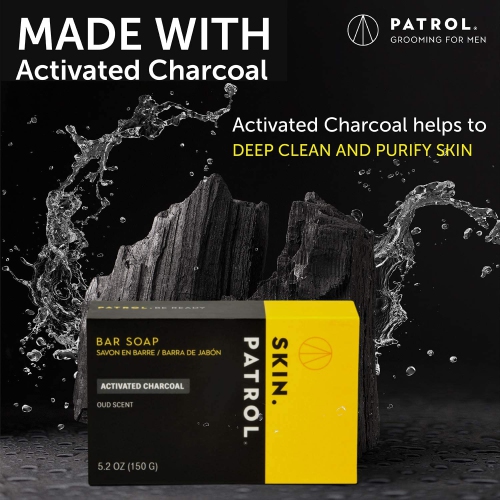 Skin Patrol Activated Charcoal Soap Bar - Sulfate-Free, Paraben-Free