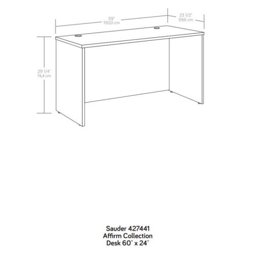 Sauder Affirm Engineered Wood 60" x 24" Computer Desk in Noble Elm/Brown