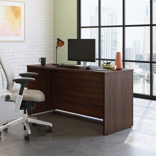 Sauder Affirm Engineered Wood 60" x 24" Computer Desk in Noble Elm/Brown