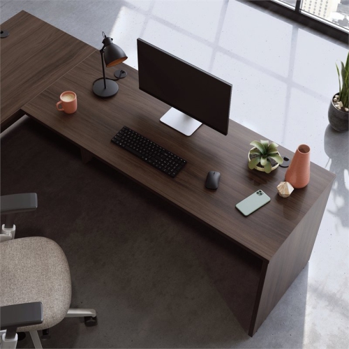 Sauder Affirm Engineered Wood 60" x 24" Computer Desk in Noble Elm/Brown