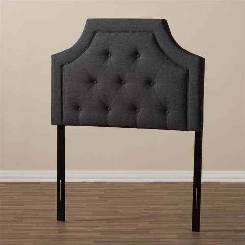 Bowery Hill Contemporary Fabric Tufted Twin Headboard in Dark Gray