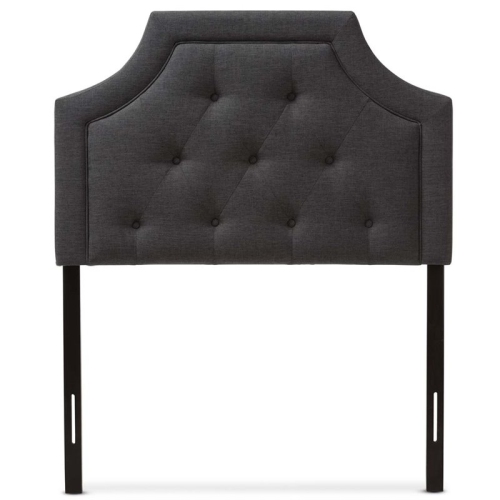 Bowery Hill Contemporary Fabric Tufted Twin Headboard in Dark Gray