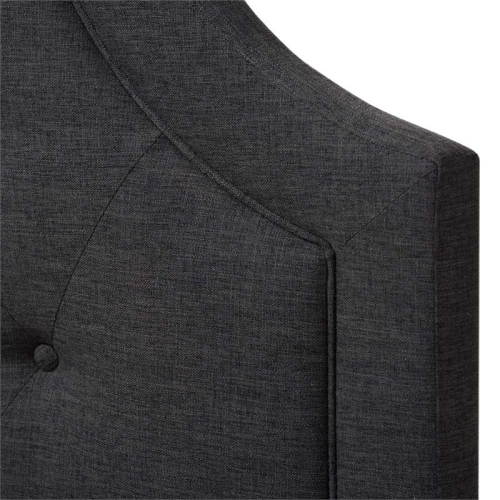 Bowery Hill Contemporary Fabric Tufted Twin Headboard in Dark Gray