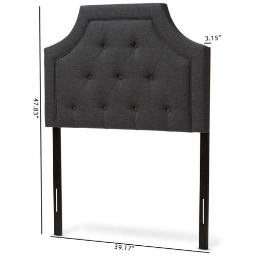 Bowery Hill Contemporary Fabric Tufted Twin Headboard in Dark Gray