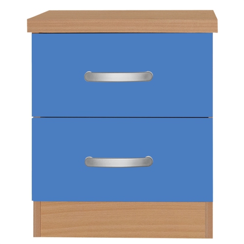 Better Home Products Cindy Faux Wood 2 Drawer Nightstand in Blue