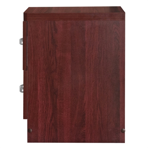 Better Home Products Cindy Faux Wood 2 Drawer Nightstand in Mahogany